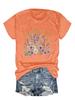Camiseta de verano para mujer de Amazon Europa y Estados Unidos con estampado de flores y plantas, cuello redondo, manga corta, informal, de moda, con explosión de comercio exterior