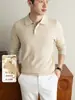 Suéter de punto para hombre yingao, cuello camisero, polo de manga larga, estilo de negocios para hombres de mediana edad, casual, nuevo suéter de primavera y otoño para hombres