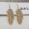 Moda Joyería Europea y Americana Elegante Elegante Bohemio Hoja Collar Pendientes Set Alas de Amor Regalo Femenino