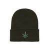 Gorro de punto con bordado de hojas verdes transfronterizo para hombre y mujer, gorro de lana de moda para otoño e invierno, gorro cálido para exteriores