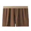 Calzoncillos tipo bóxer de rayas finos y transpirables para hombre, otoño, pierna plana, leggings, shorts de talla grande para casa