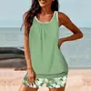 Europeu e Americano Novo Transfronteiriço Confortável Roupa de Banho Duas Peças Estampada Tankini Secagem Rápida Dividido Roupa de Banho Estilo Quente da Amazon