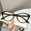 Gafas Cat-Eye Ultra Ligeras de Tr90 con Montura Grande, Herramienta Mágica Sin Maquillaje, Estilo Retro Artístico de Alta Gama, Monturas de Gafas de Moda para Mujer