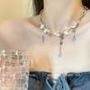 Colar de Corrente para Clavícula Feminina com Estrela, Borla e Pérolas Design Barroco Novo Colar de Pescoço Verão