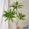 Simulación de lirio corto de tres tenedores, papel plástico, hoja de bambú, planta verde, decoración de sala de estar, hoja de Brasil, planta verde falsa