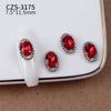 Joyería para uñas gotas de agua cuadrado grueso amor diamante rojo aleación diamante para uñas joyería pequeña accesorios de decoración de uñas al por mayor