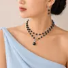 Collar de Perlas de Doble Capa de Lujo Ligero Estilo Francés para Mujer, Colgante con Cierre Ot de Diseño Exclusivo, Cadena para Clavícula, Accesorio de Cuello de Gama Alta