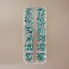 Caixa com 12 Compartimentos de Strass Mini para Nail Art em Resina, Strass Acrílico Coloridos Mistos de Fundo Plano e Formato Irregular para Decoração de Nail Art