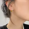 Pendientes de Colgante Calabaza con Piedra Ojo de Tigre Electrochapado en Oro Real de 18K Pendientes Retro Maillard Otoño e Invierno Pendientes Exquisitos Versátiles