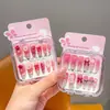 Pegatinas de Uñas Infantiles de Dibujos Animados Kuromi Largas Desmontables Usables Pegatinas de Uñas para Niñas Pegatinas de Arte de Uñas Juguete Pegamento de Gelatina