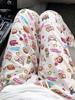 Pantalones de Verano Nuevo Estilo para Caminar para Ropa Exterior Dormitorio de Estudiante Lindo Hogar Casual Suelto Fresco Transpirable Dibujos Animados Antimosquitos Pantalones de Pijama