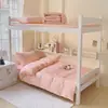 Nuevo conjunto de tres piezas de algodón puro estilo simple de dos tonos y color liso para dormitorio universitario clase A venta al por mayor
