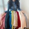 Suéter Gola Alta 2026 para Mulheres, Blusa Curta de Tricô de Manga Longa, Suéter de Outono e Inverno, Suéter Versátil de Tricô Justo Slim-Fit