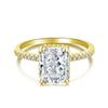 Anillo de plata de ley 925 con diamantes de alto carbono para mujer, anillo de circonita 8A con corte cuadrado de flor de hielo, color tesoro, explosiones en vivo.