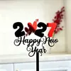 Novo Produto Direitos Autorais Estilo Ins 2027 Véspera de Ano Novo Decoração de Bolo em Acrílico Suprimentos para Festa de Véspera de Ano Novo