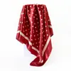 Pañuelo con Estampado de Lunares para Mujer Bufanda de Imitación Seda Cuadrada Grande de 90 cm Chal Bufanda Satinada Transfronteriza Venta al por Mayor