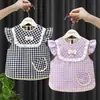Bata de Bebê, Avental de Alimentação Infantil, Babador Impermeável, Vestido de Verão Fino Sem Mangas para Menina, Bata Princesa (para usar dos dois lados)