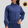 Nueva Ropa de Yoga de Contraste de Rayas Otoño e Invierno Más Terciopelo Cuello Alto Cálida Ajustada Chaqueta Deportiva para Mujer