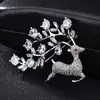 Broche de alta gama de alta gama Pin de cisne búho zorro ciervo corsage de abrigo de alta gama joyería para ropa anti-exposición