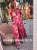 Novo Vestido Floral Elástico com Decote V Estilo Fada Plus Size para Férias na Praia, Vestido Longo Soltinho de Praia 2024
