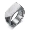 Anillo Rectangular de Moda Simple y Elegante Hip-Hop para Hombres Europeos y Americanos con Corazón Brillante y Cruz de Acero Inoxidable Transfronterizo