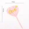 Bolo de Aniversário 520 Cartão Acrílico Dia dos Namorados Balão LOVE Confissão LOVE Decorações de Confeitaria Rosa