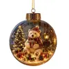 Adorno Transparente de Koala Navideño Bola de Cristal Luminosa 3D Adorno Colgante para Decoración de Escena Navideña de Árbol de Navidad