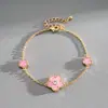 Collar de Flor de Zirconia Europea y Americana Chapado en Oro Real Pulsera de Estilo Vacacional Transfronterizo Dopamina de Gama Alta para Mujer