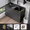 Acero Inoxidable Panal de Abeja Aluminio Gabinete para Lavadora Balcón Fregadero de Lavandería Lavabo Integrado para el Hogar con Tabla de Lavar Hecho a Medida