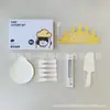 Caixa de presente com conjunto de louças de aniversário, conjunto de cinco peças, pratos de papel para padarias e confeitarias, combinação de talheres e pratos descartáveis