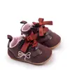 Sapatos Esportivos de Bebê Masculinos e Femininos Primavera e Outono Sola de Borracha com Laço Antiderrapante Sapatos para Criança Pequena Sapatos de Bebê Modernos 0-1 Ano Sapatos Casuais