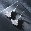 Pendientes de Metal Sencillos Estilo Coreano de Ginkgo para Mujer, Pendientes Dulces y Elegantes, Pendientes Cortos Únicos de Nicho, En Stock