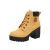 Botas de Tacón Alto Tacón Grueso Cuero Genuino Botas de Ruibarbo para Mujer 2025 Otoño e Invierno Nuevo Plataforma Impermeable Suela Gruesa Talla Grande Botines Cortos con Forro Polar