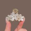 Nuevo Clip de Agarre de Flor de Piedra Ojo de Gato Mediano Elegante Clip Semirrecogido Clip para Cabello Parte Trasera de la Cabeza Nicho Femenino Clip de Tiburón Accesorios para el Cabello