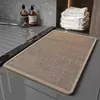 Esterilla de lino engrosada, antideslizante, resistente a la suciedad, alfombrilla de baño absorbente, felpudo para entrada y baño, felpudo resistente al desgaste