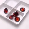 Zircón Rojo Granate Piedra Suelta Forma Redonda, Piedra Preciosa Grande para Anillo Rojo con Base Puntiaguda, Piedra de Circonita Cúbica, Piedra para Accesorio de Joyería 3-20 mm