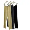 Pantalones Casuales de Hielo para Mujer, Sensación Fresca, Para el Uso Diario, Cintura Ajustada, Cordón Elástico, Caída Suelta, Adelgazantes, Pantalones de Pierna Recta Ancha