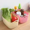 Sala de estar Baño Cocina Artículos Varios Cesta Portátil Tejida de Ratán Mini Cesta de Almacenamiento de Imitación Ratán Caja de Snacks Cesta de Almacenamiento de Plástico