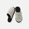 Pantufas de Algodão Listradas para Casal para Mulheres, Pantufas de Pelúcia Antiderrapantes para Casa de Inverno, Pantufas de Pelúcia Quentes para Casa de Inverno para Homens