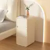 Mesa de Cabeceira Moderna Simples Creme Pequena Madeira Maciça Armazenamento Gabinete de Cabeceira Ultra-Estreito Quarto de Luxo Leve Mini para Uso Doméstico