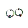 Aretes de Oreja Coloridos de Moda Pinzas de Oreja de Resorte Indoloras Aretes Redondos sin Perforación con Perlas Anillo de Nariz Anillo de Ombligo para Mujeres