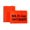 En stock bolso de mano de tela no tejida se puede imprimir logo protección del medio ambiente bolsa tridimensional publicidad de ropa bolsa de compras personalizada