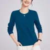 Camiseta blanca de manga larga para mujer, nuevo estilo otoño 2026, hermosa blusa de algodón y seda para usar en capas