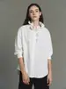 Camisa de Encaje Hoja de Loto Retro Barroco Ola Cuello Alto 26 Diseño de Principios de Primavera Top Holgado 1177 Siyuan