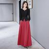 Conjunto de Moda 2025 Otoño Nuevo Camisa de Manga Larga Top Elegante Pantalones de Pierna Ancha Conjunto de Dos Piezas Pantalones de Pierna Ancha