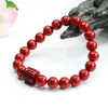 Pulsera Natural de Círculo Único con Arena Imitación Oro Púrpura, Pulsera del Mantra de Seis Palabras para la Buena Suerte en el Año Zodiacal de Uno, Cinnabrio Imitación al por Mayor