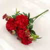Ins flor de simulação simulação de hortênsia buquê de casamento flor decorativa hortênsia de 5 ramos buquê de flor de simulação bola crisântemo flor artificial