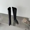 Primer Encuentro Otoño/Invierno Botas Largas de Punta Fina para Mujer 2026 Estilo Nuevo Tacón Fino Tacón Medio Sexy Versátil Hasta la Rodilla Adelgazantes Botas Altas