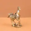 Figura de Caballo de Latón Puro para Decoración de Escritorio en Casa, Mascota de Té, Amuleto de Buena Suerte, Artesanía de Cobre Puro, Éxito Instantáneo, Animal del Zodiaco