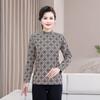 Camisa de lã de base da mãe para mulheres de meia-idade e idosos outono e inverno avó lã dupla face quente lixamento interno camiseta tamanho grande